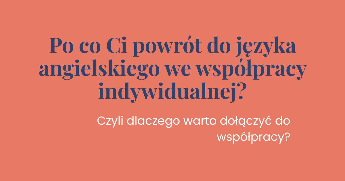 Powrót do nauki języka angielskiego z profesjonalnym nauczycielem - roczna współpraca indywidualna online